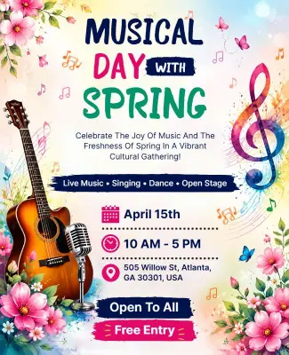 Spring Musical Cultural Gathering Flyer Template