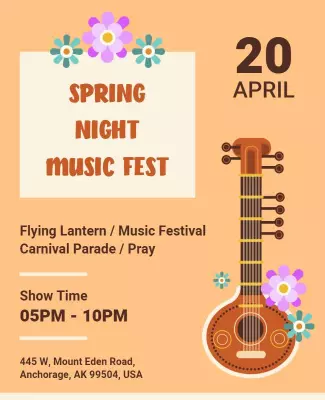 Spring Night Music Festival Flyer Template