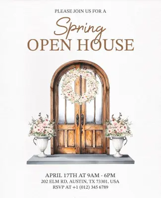 Spring Open House Invitation Flyer Template