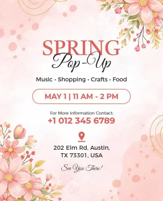 Spring Pop-up Event Flyer Template