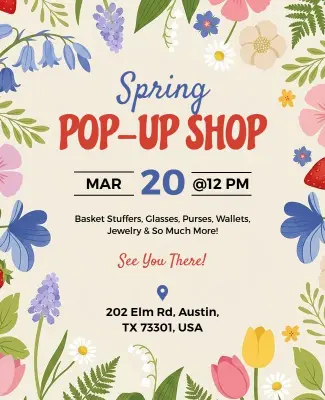 Spring Pop-up Shop Event Flyer Template