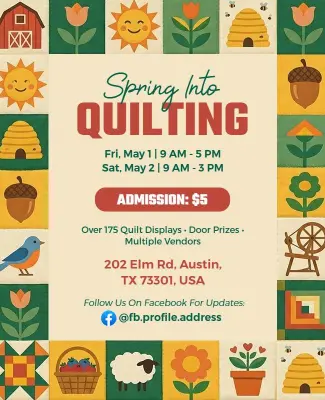 Spring Quilting Event Advertisement Flyer Template