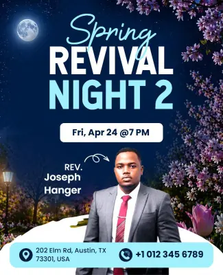 Spring Revival Two Night Church Flyer Template