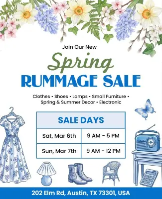 Spring Rummage Sale Event Flyer Template
