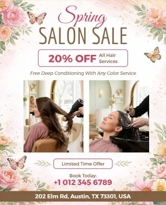 Spring Salon Sale Flyer Template