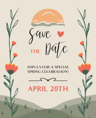 Spring Save the Date Celebration Flyer Template