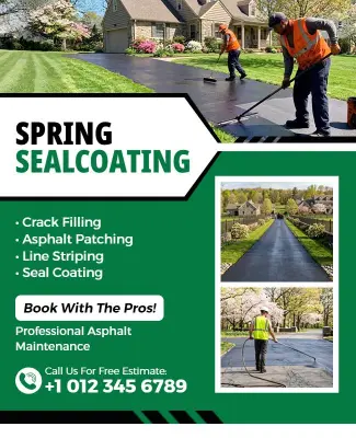 Spring Sealcoating Services Flyer Template