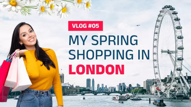 Spring Shopping Adventure in London VLog YouTube Thumbnail Template