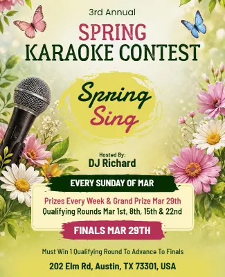 Spring Sing Karaoke Contest Event Flyer Template
