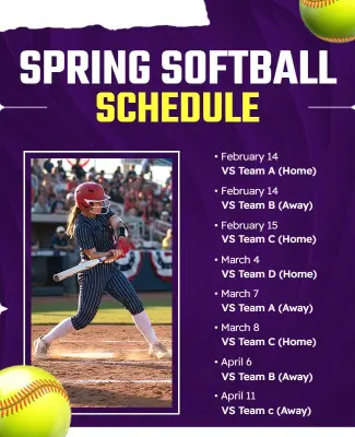 Spring Softball Season Schedule Flyer Template