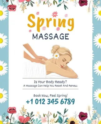 Spring Spa Relaxation Massage Flyer Template