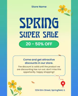 Spring Storewide Super Sale Flyer Template