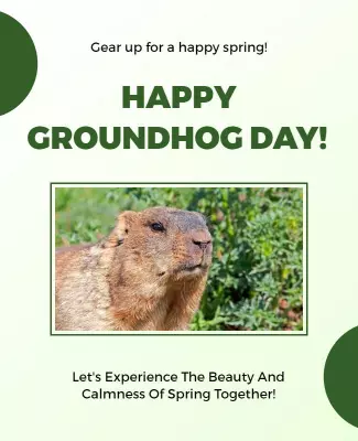 Spring-Themed Groundhog Day Celebration Poster Template