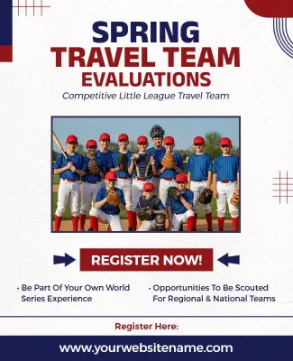 Spring Travel Baseball Team Registration Flyer Template