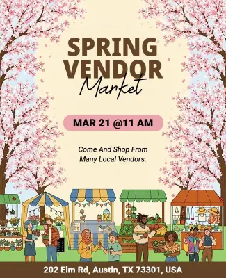 Spring Vendor Market Event Flyer Template