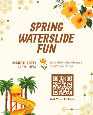 Spring Waterslide Fun Event Flyer Template