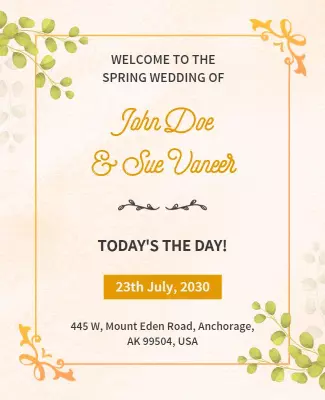 Spring Wedding Invitation Celebration Flyer Template