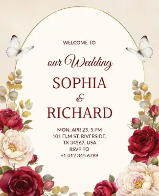 Spring Wedding Invitation Poster Template