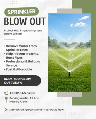Sprinkler Blow Out Service Promotion Flyer Template