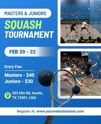 Squash Tournament Event Flyer Template