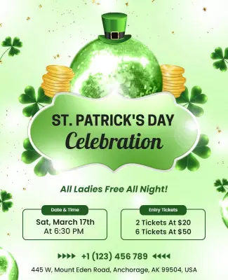 Vibrant Shamrock St. Patrick's Day Festivity Flyer Template