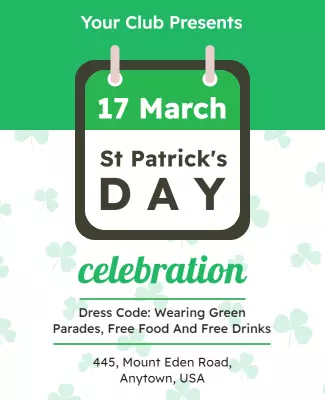 Festive Green St Patrick's Day Celebration Flyer Template