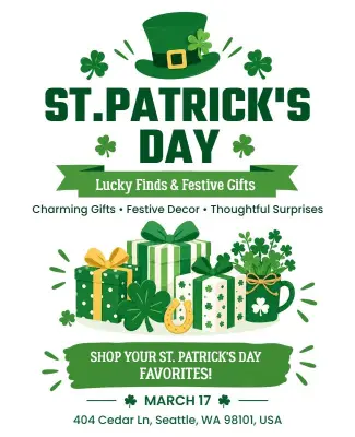 St. Patrick's Day Celebration Gifts Poster Template