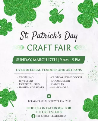 St Patricks Day Craft Fair Flyer Template