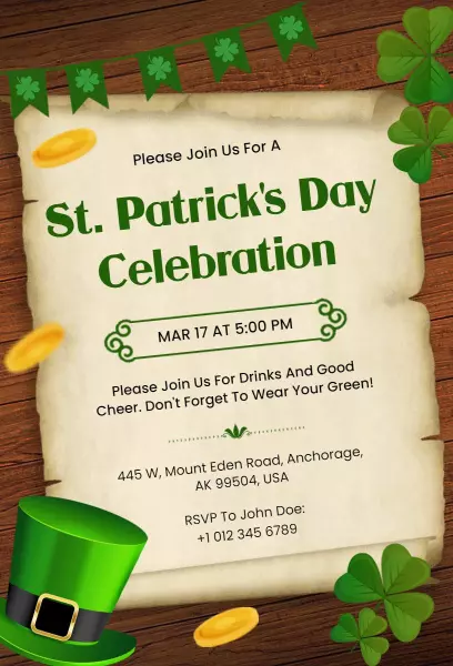 St. Patrick's Day Festive Celebration Invitation Template