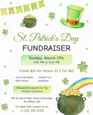 St Patricks Day Fundraiser Event Flyer Template