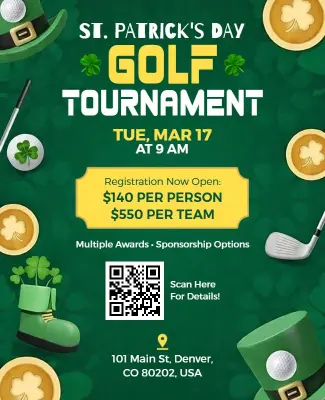 St. Patrick's Day Golf Tournament Flyer Template