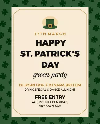 St Patricks Day Green Party Flyer Template