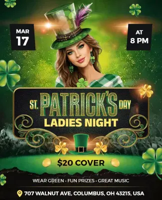 St. Patrick's Day Ladies Night Event Flyer Template