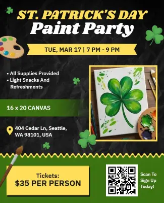 St. Patrick's Day Paint Party Flyer Template