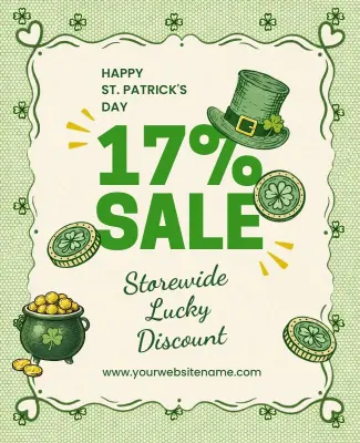 St. Patrick's Day Sale Discount Poster Template