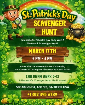 St. Patrick's Day Scavenger Hunt Flyer Template