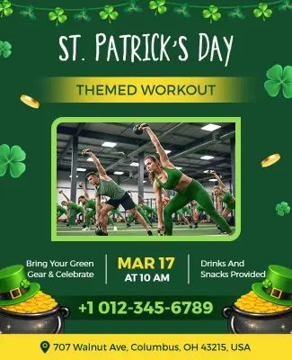 St. Patrick's Day Workout Event Flyer Template