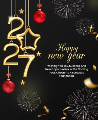 Star Ornament Happy New Year 2027 Flyer Template