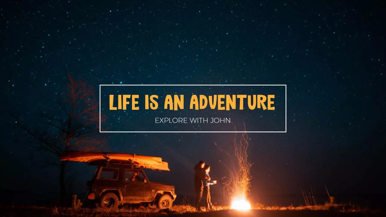 Starry Night Adventure with Campfire Theme YouTube Banner Template