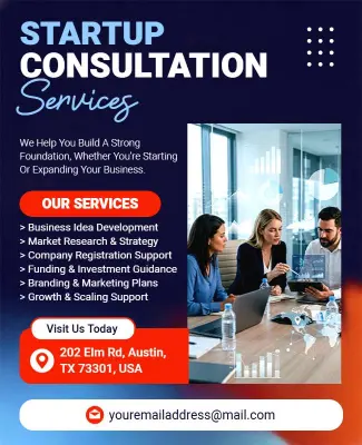 Startup Business Consultation Services Poster Template