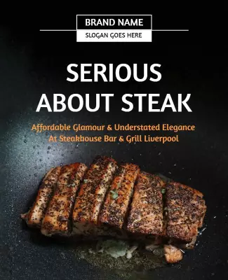 Steakhouse Bar Grill Promotion Flyer Template