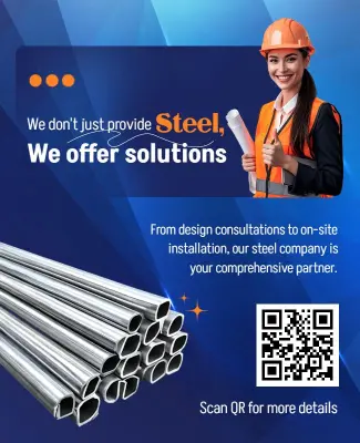 Steel Company Solutions Promotional Flyer Template