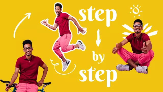 Step by Step Guide Fun Yellow Trending YouTube Thumbnail Template