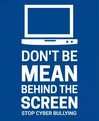 Bold Blue Cyber Bullying Awareness Digital Safety Flyer Template