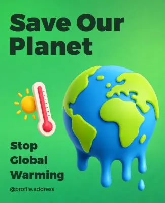 Stop Global Warming Awareness Campaign Poster Template