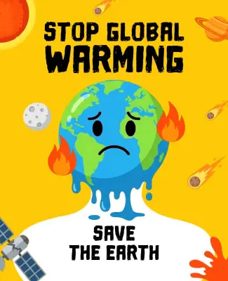 Stop Global Warming Poster Template