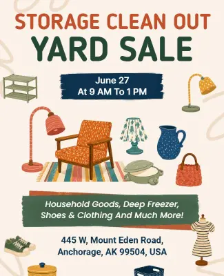 Storage Clean Out Yard Sale Flyer Template