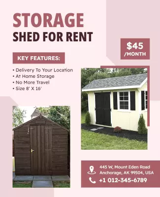 Shed Rental Storage Service Flyer Template