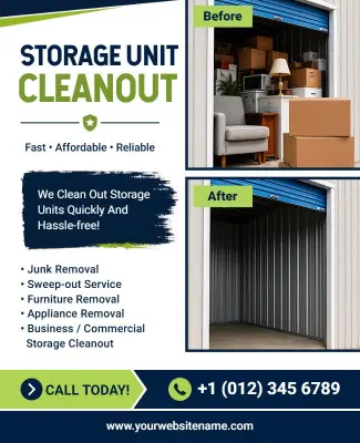 Storage Unit Cleanout Services Flyer Template