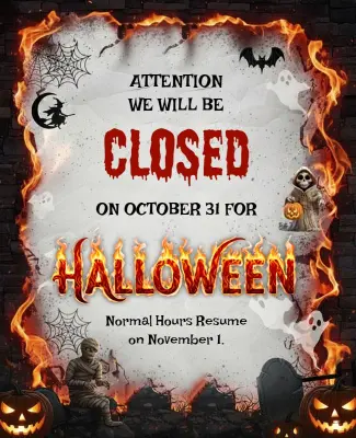 Store Closed for Halloween Flyer Template